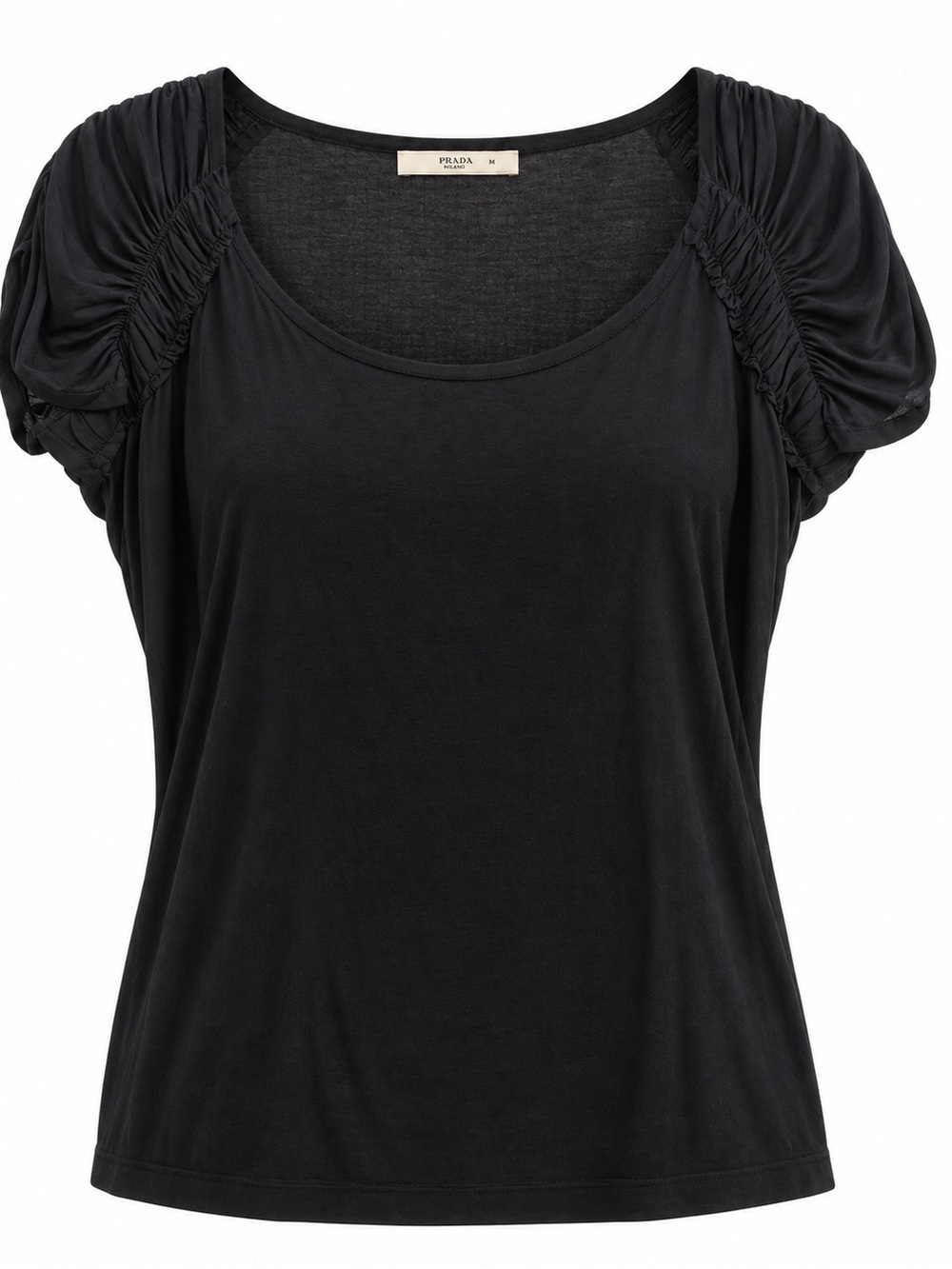 Prada, black novelty T-shirt, size medium